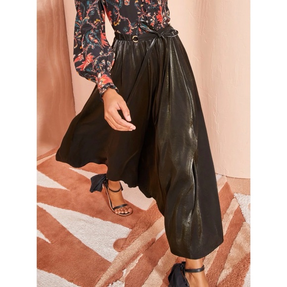 Ulla Johnson Maxi Pleated Black Irvette Satin Skirt - Picture 5 of 7